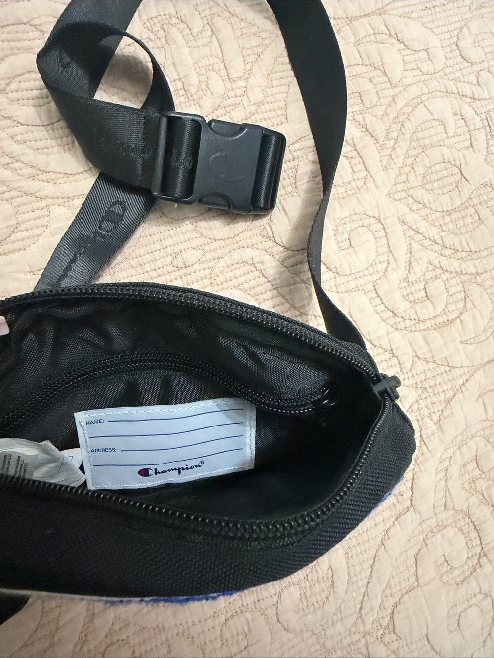 Champion Oval Belt Bag in Blue, Red & Black - Picture 2 of 2